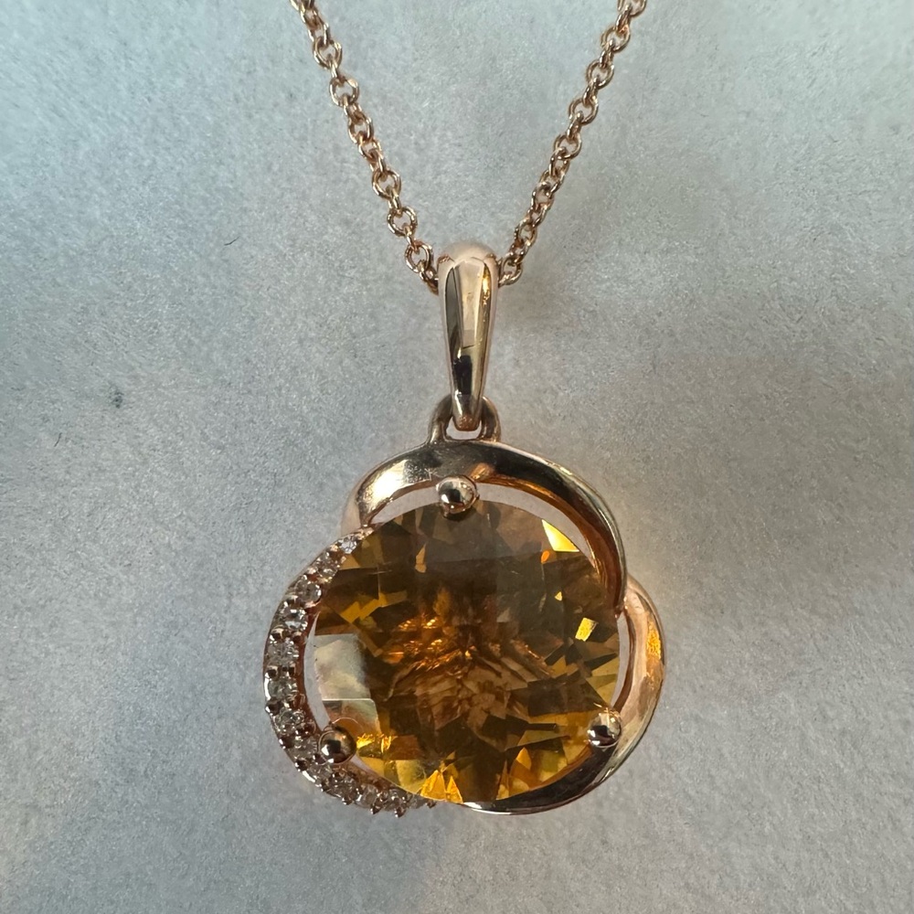 EFFY 14K Rose Gold Citrine Necklace